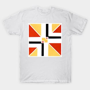 Inverted Orange Yellow Geometric Abstract Acrylic Painting T-Shirt